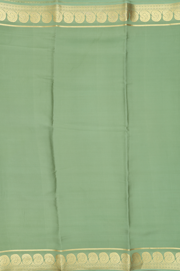 Mysore Silk Saree In Sage Green With Paisley Border