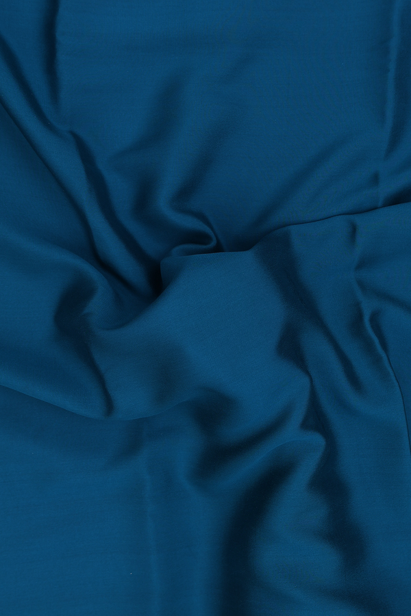 Mysore Silk Saree In Plain Teal Blue With Paisley Border