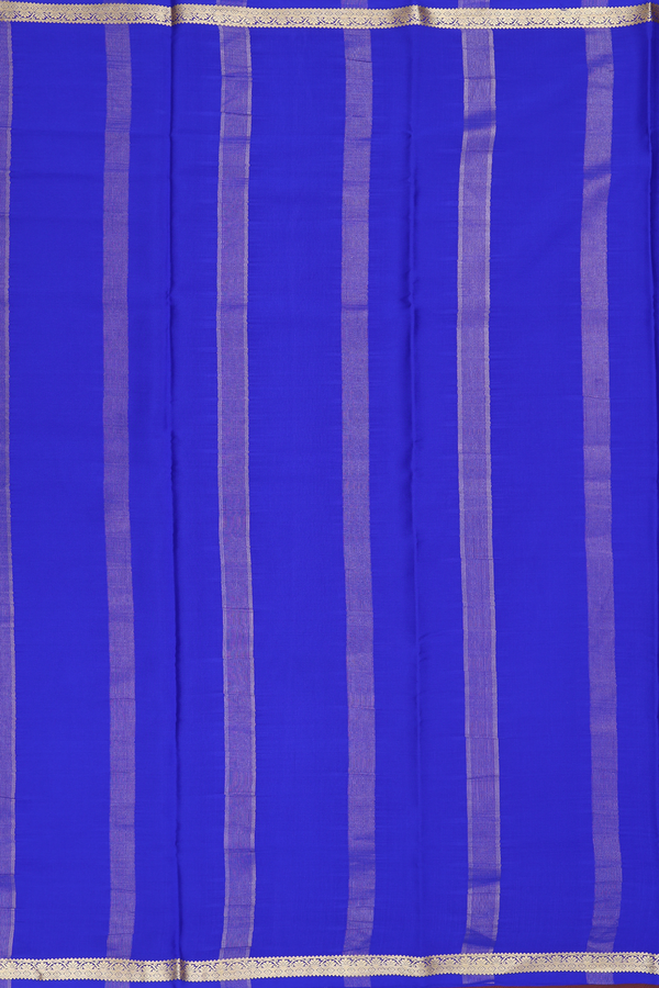 Mysore Silk Saree In Royal Blue With Zari Border