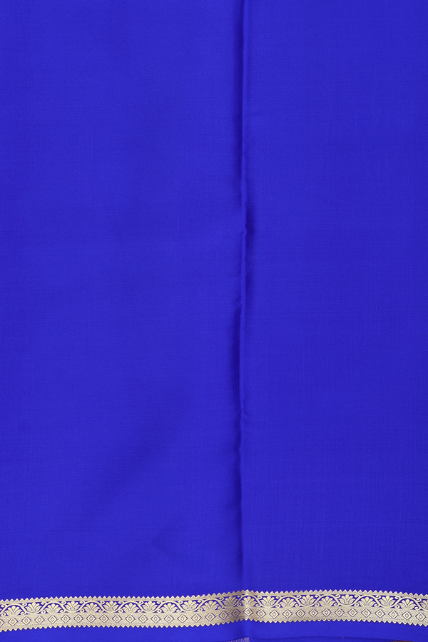 Mysore Silk Saree In Royal Blue With Zari Border