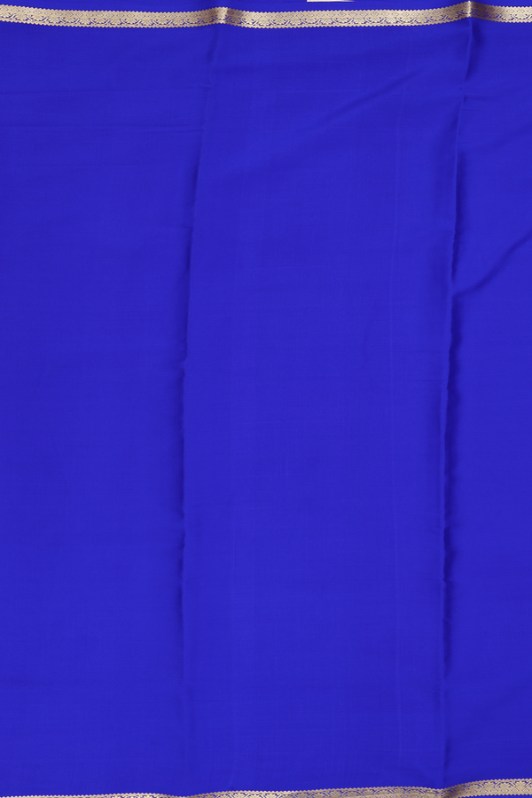Mysore Silk Saree In Royal Blue With Zari Border