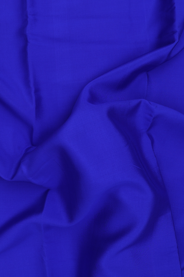 Mysore Silk Saree In Royal Blue With Zari Border