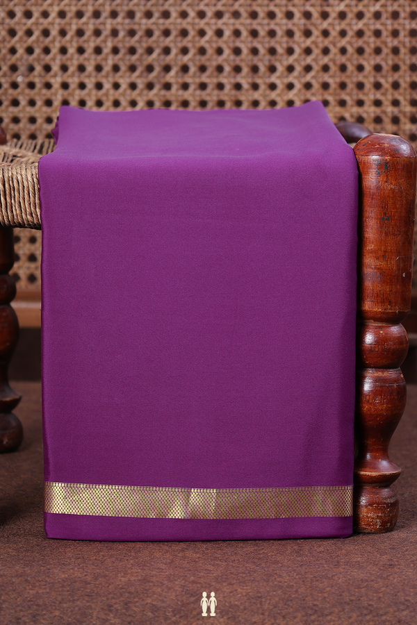 Mysore Silk Saree In Purple With Zari Border