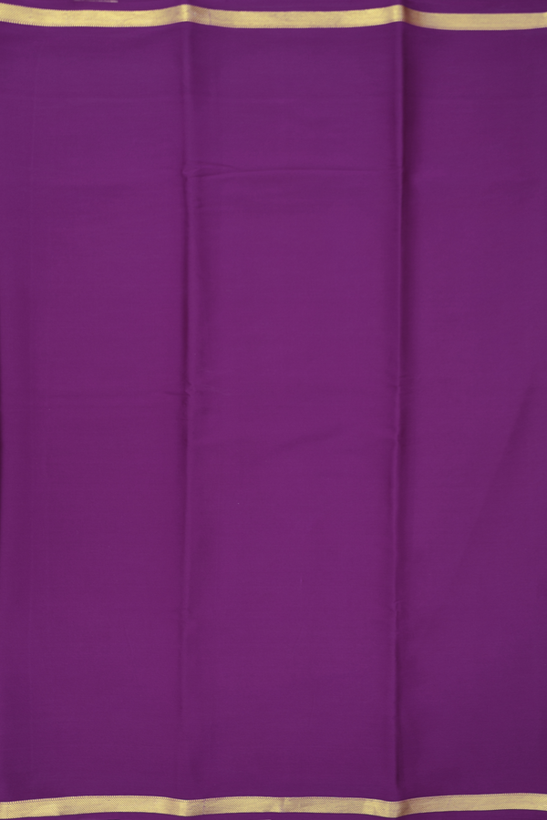 Mysore Silk Saree In Purple With Zari Border