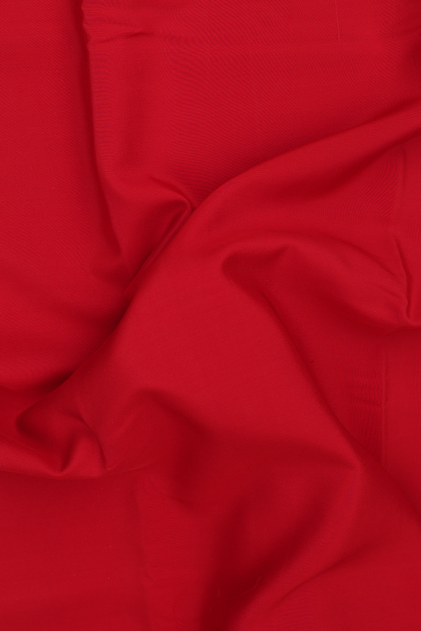 Mysore Silk Saree In Scarlet Red With Zari Border