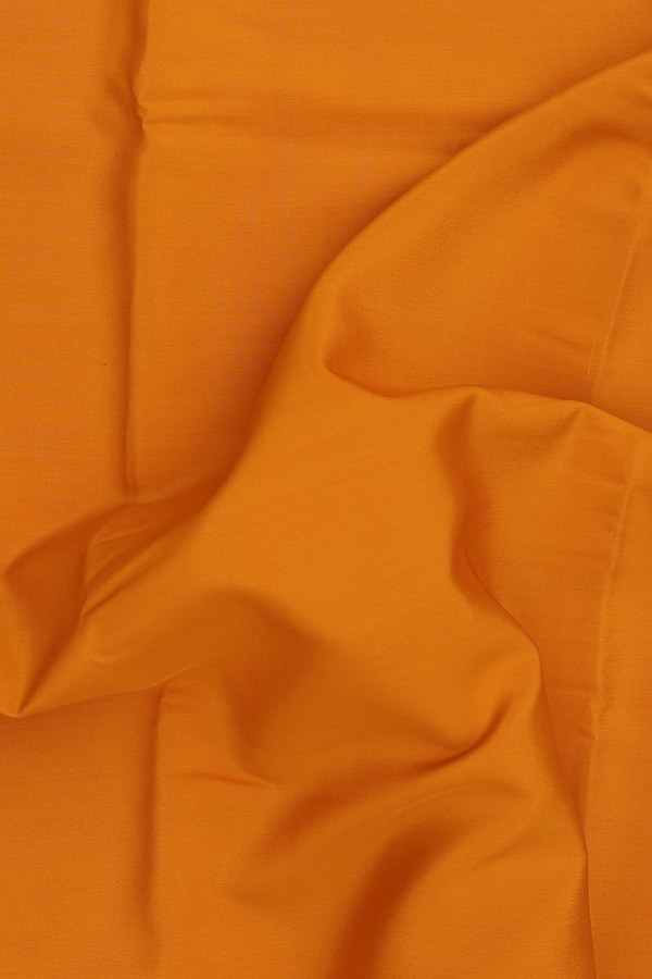 Mysore Silk Saree In Plain Mustard Yellow With Zari Border