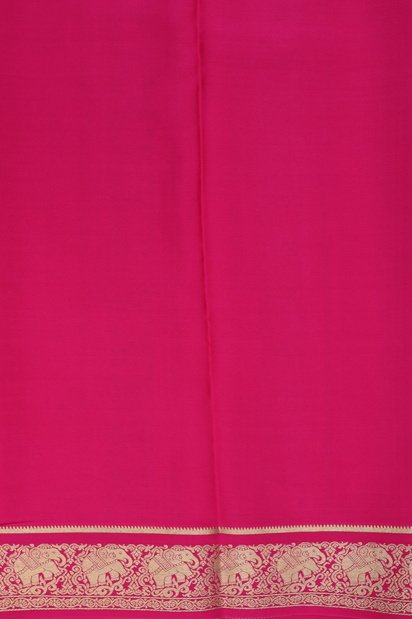 Mysore Silk Saree In Dark Pink With Zari Buttas