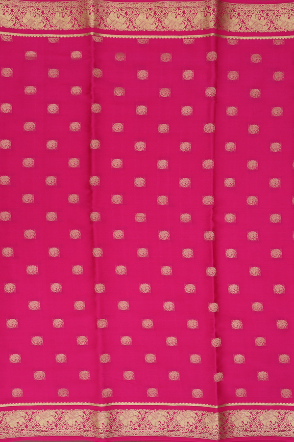 Mysore Silk Saree In Dark Pink With Zari Buttas