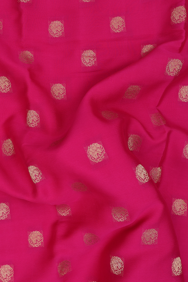 Mysore Silk Saree In Dark Pink With Zari Buttas