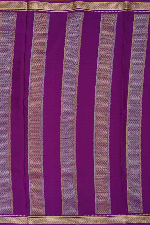 Mysore Silk Saree In Grape Purple With Checks Design