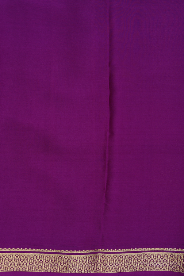 Mysore Silk Saree In Grape Purple With Checks Design