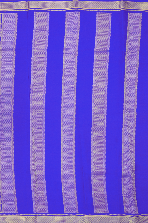 Mysore Silk Saree In Royal Blue With Checks Design