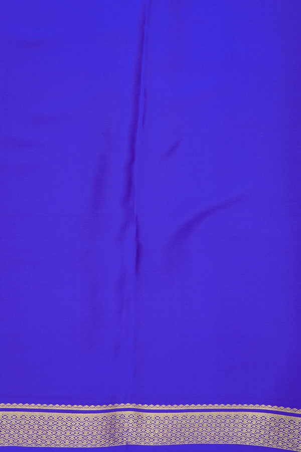 Mysore Silk Saree In Royal Blue With Checks Design