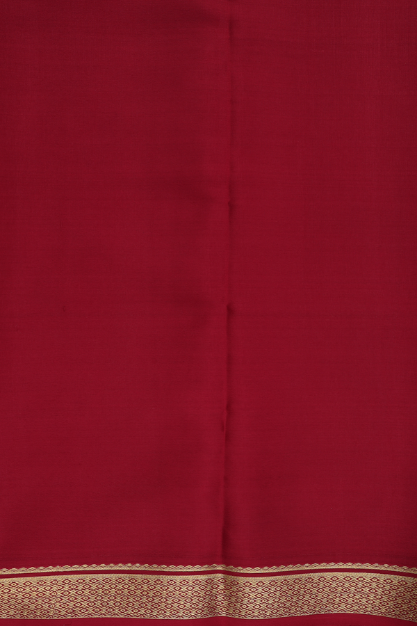 Mysore Silk Saree In Crimson Red With Checks Design