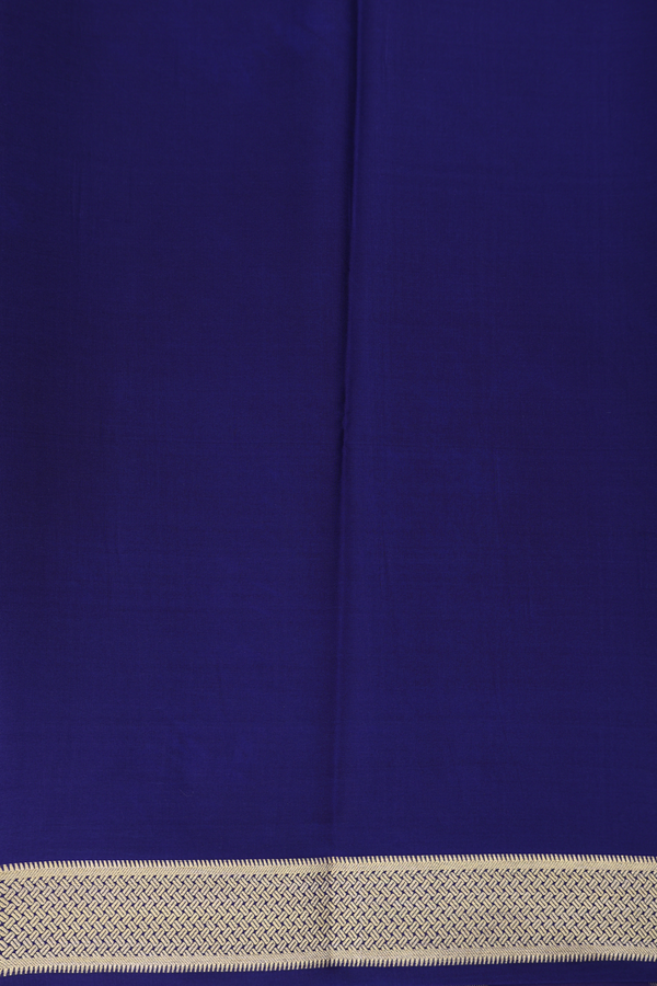 Mysore Silk Saree In Navy Blue With Checks Design