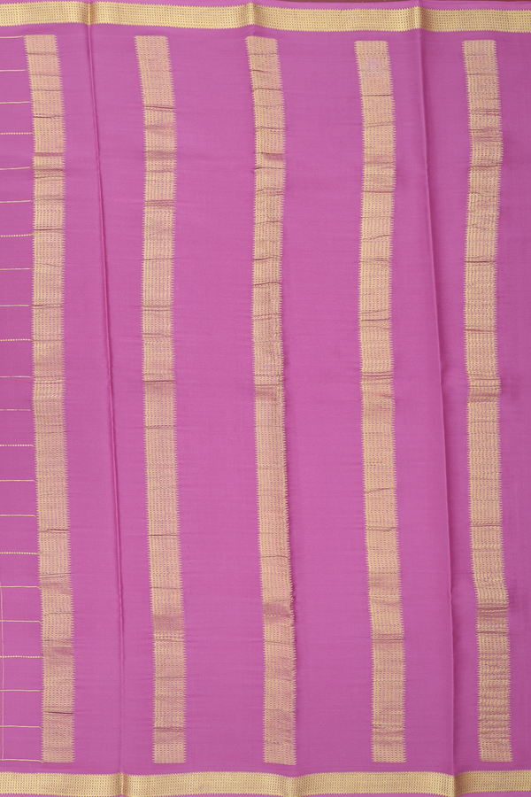 Mysore Silk Saree In Mauve Pink With Checks Design