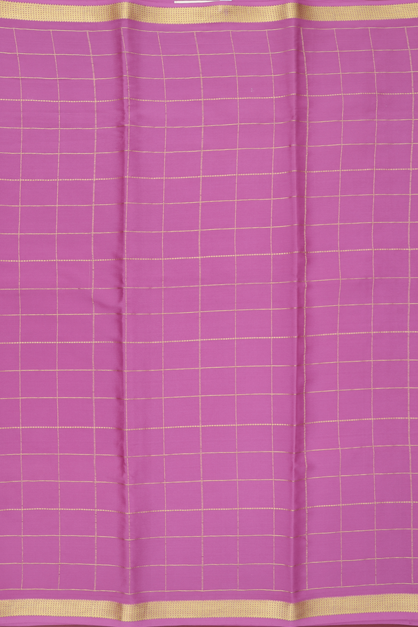Mysore Silk Saree In Mauve Pink With Checks Design