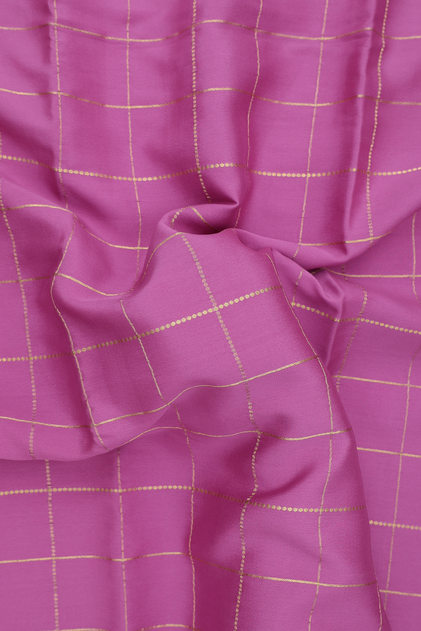 Mysore Silk Saree In Mauve Pink With Checks Design