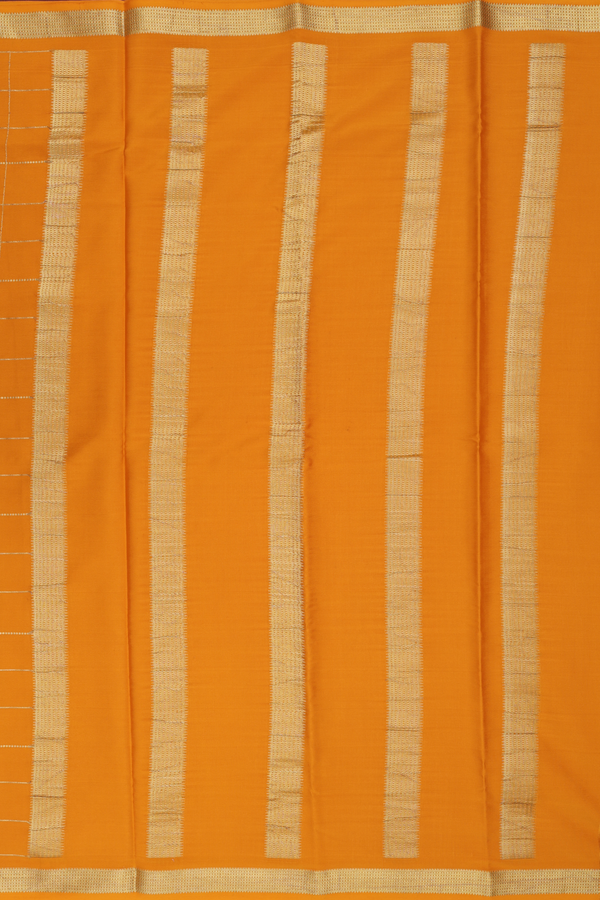 Mysore Silk Saree In Yellow With Checks Design