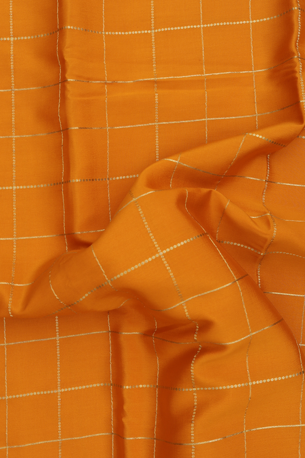 Mysore Silk Saree In Yellow With Checks Design