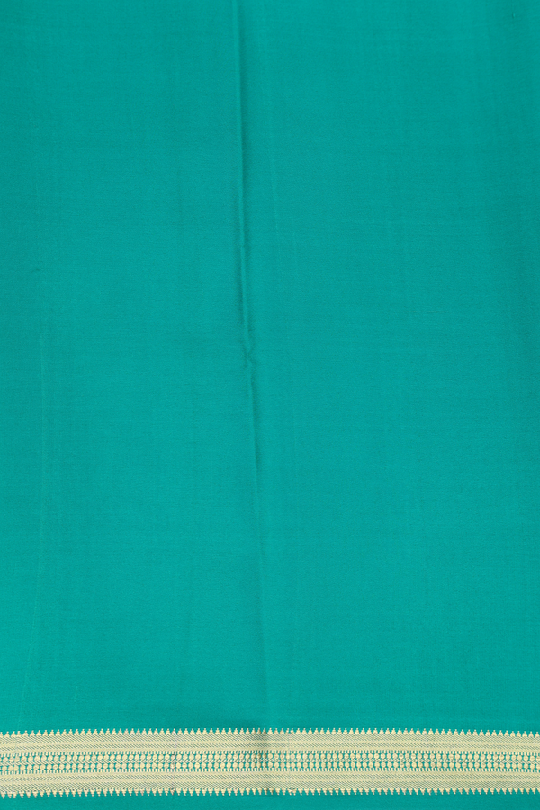 Mysore Silk Saree In Teal Green With Checks Design