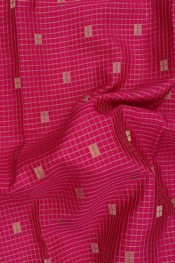 Mysore Silk Saree In Rani Pink With Checks Design