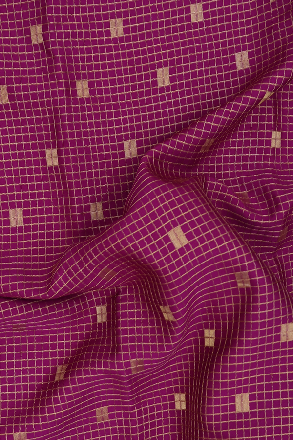 Mysore Silk Saree In Purple With Checks Design