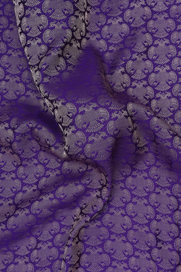 Mysore Silk Saree In Purple With Iruthalai Pakshi Design