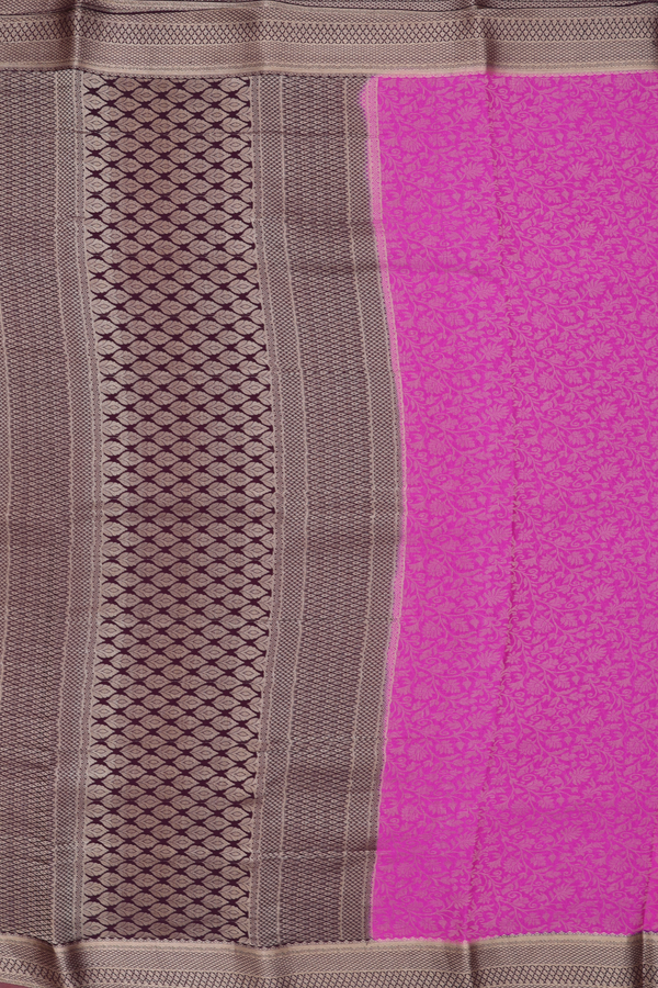Mysore Silk Saree In Orchid Purple With Floral Design