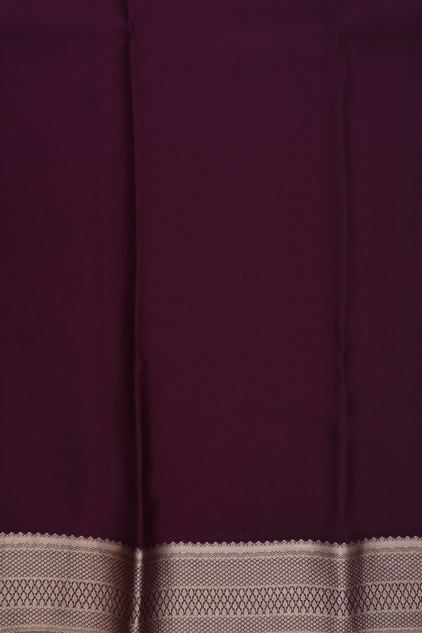 Mysore Silk Saree In Orchid Purple With Floral Design