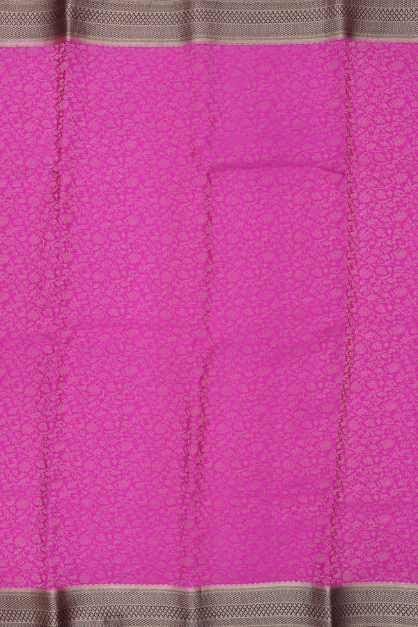 Mysore Silk Saree In Orchid Purple With Floral Design