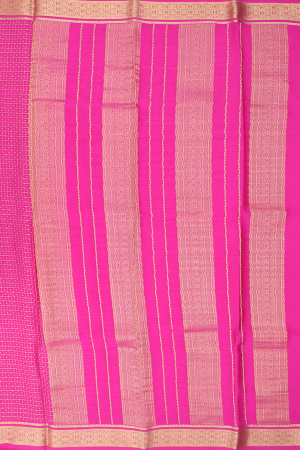 Mysore Silk Saree In Dark Pink With Checks Design