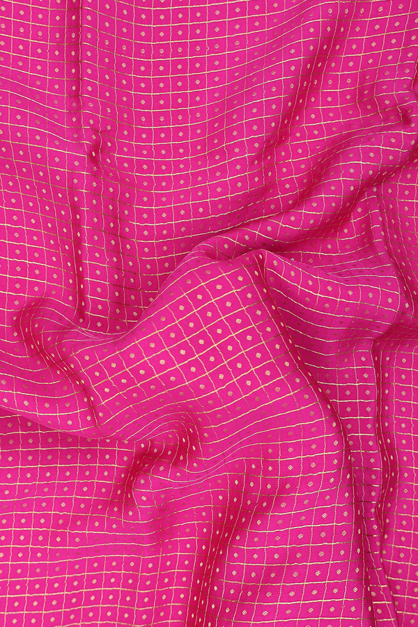 Mysore Silk Saree In Dark Pink With Checks Design