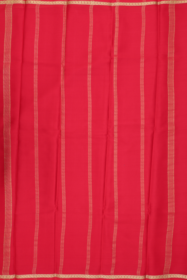 Mysore Silk Saree In Chilli Red With Zari Border