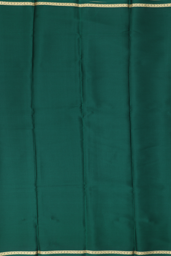 Mysore Silk Saree In Forest Green With Zari Border