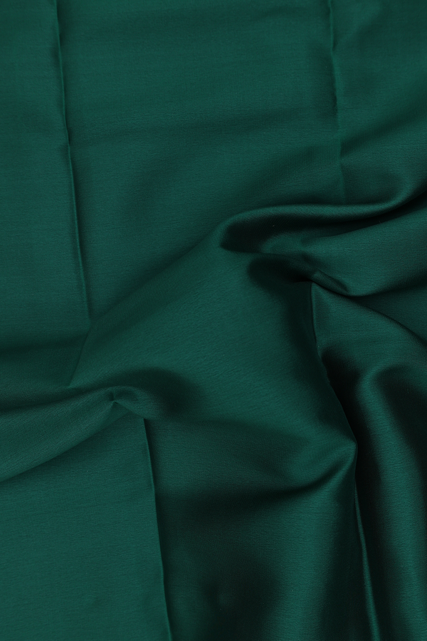 Mysore Silk Saree In Forest Green With Zari Border