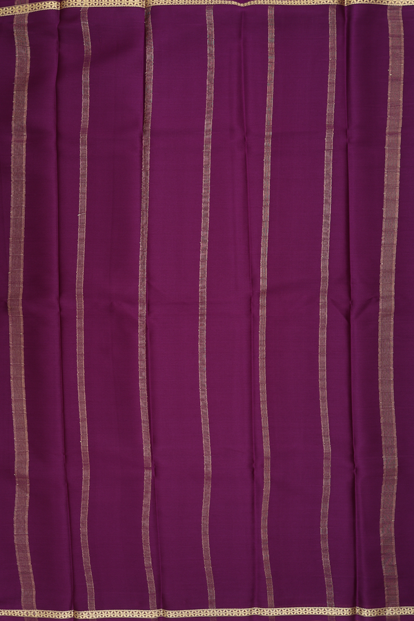 Mysore Silk Saree In Plum Purple With Zari Border