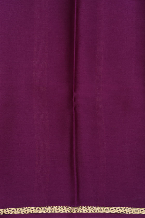 Mysore Silk Saree In Plum Purple With Zari Border