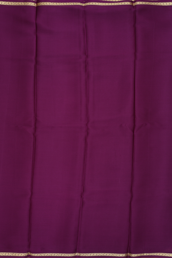 Mysore Silk Saree In Plum Purple With Zari Border