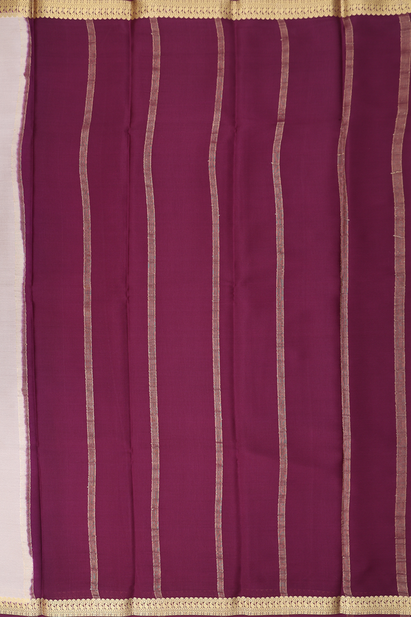 Mysore Silk Saree In Cream Color With Contrast Border