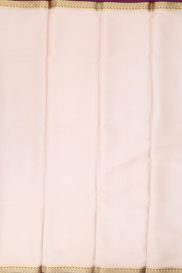 Mysore Silk Saree In Cream Color With Contrast Border