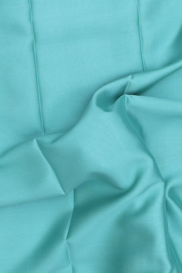 Mysore Silk Saree In Plain Dusty Mint With Contrast Border