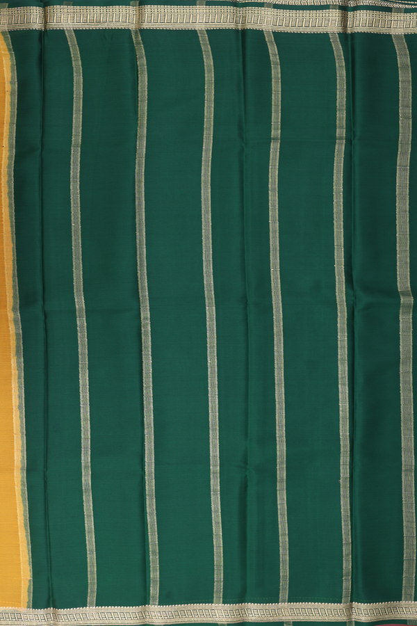 Mysore Silk Saree In Honey Orange With Contrast Border