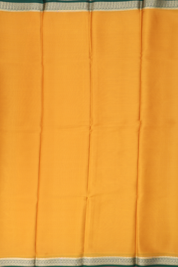 Mysore Silk Saree In Honey Orange With Contrast Border