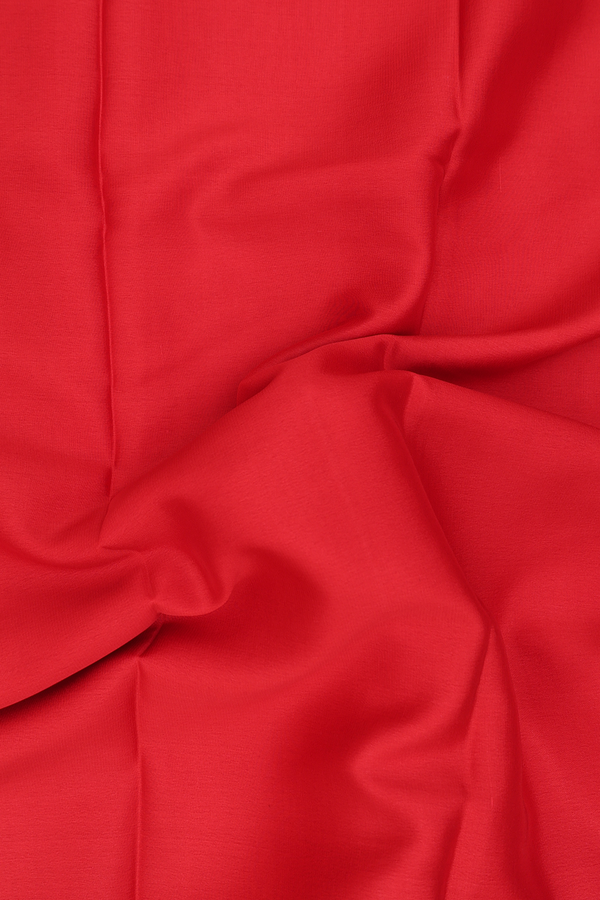 Mysore Silk Saree In Scarlet Red With Contrast Border