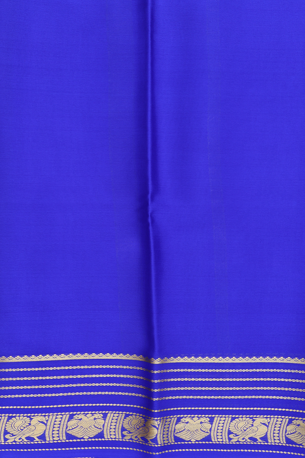 Mysore Silk Saree In Plain Lime Green With Contrast Border
