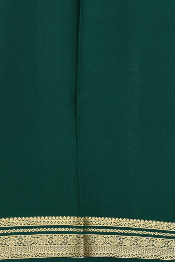 Mysore Silk Saree In Rose Red With Contrast Border