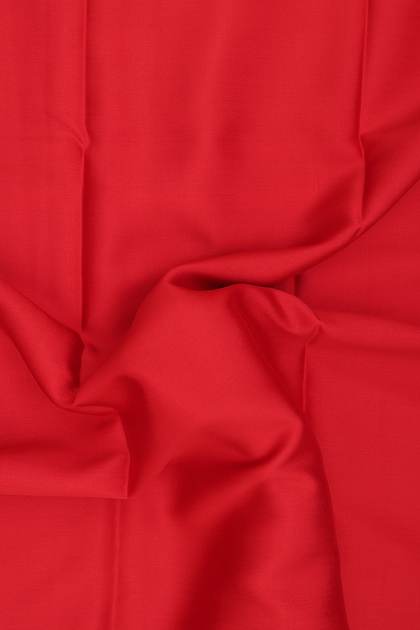 Mysore Silk Saree In Scarlet Red With Contrast Border