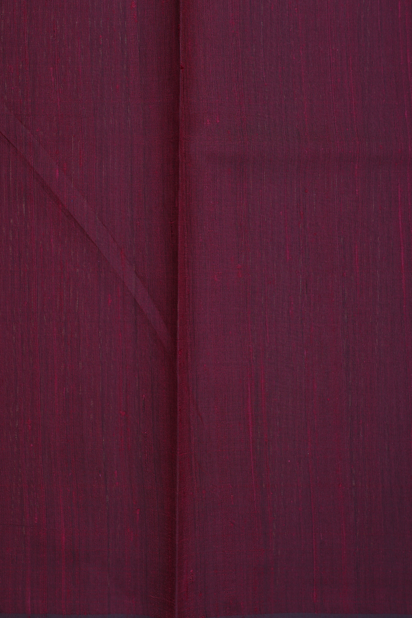 Jute Saree In Burgundy With Temple Design