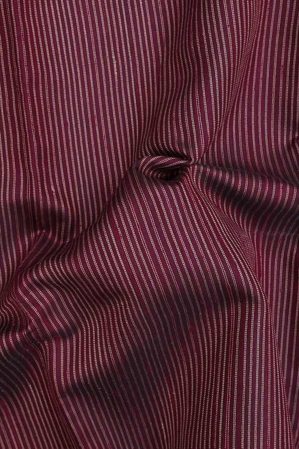 Jute Saree In Burgundy With Temple Design